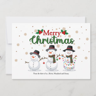 Snowman Family Holiday Greeting Card