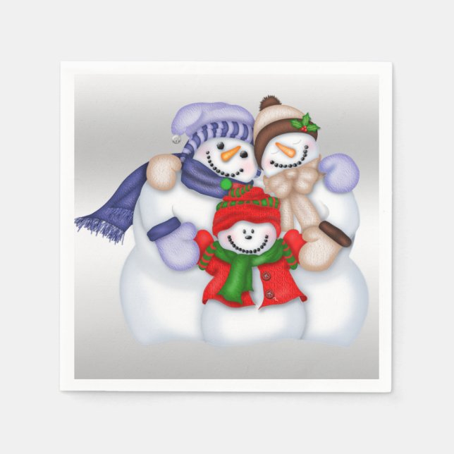 Snowman Family Napkin (Front)