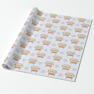 Snowman Family of Five Face Mask Christmas 2020 Wrapping Paper