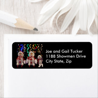 Snowman & Family Ornaments on Tree Address Labels