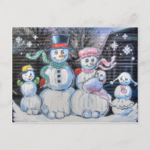 Snowman Family Postcard