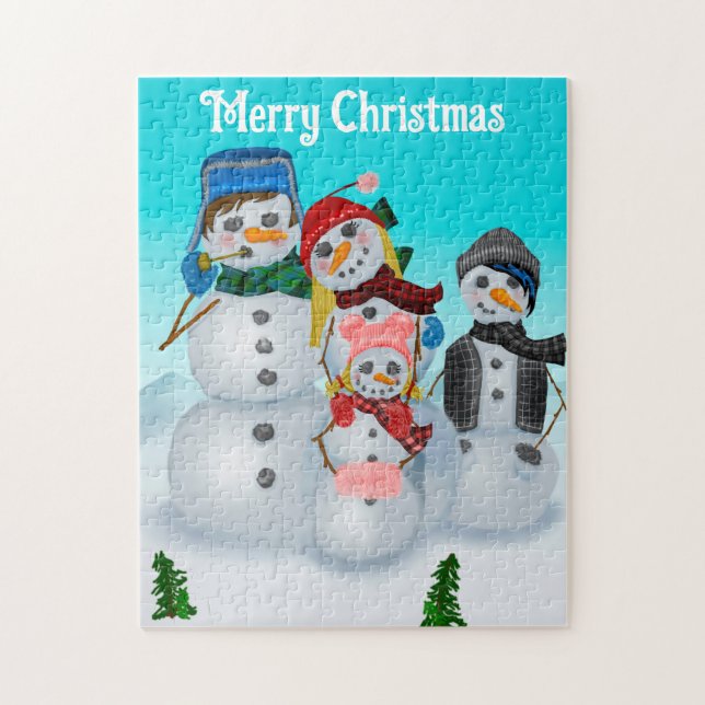 Snowman & Family Puzzle (Vertical)