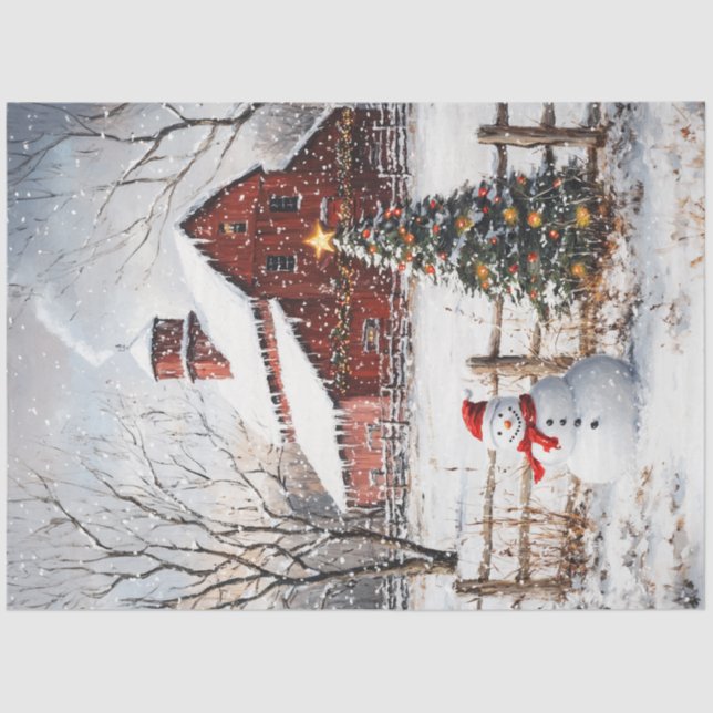 Snowman Farm Tissue Paper (Front)