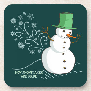 Snowman Farts Snowflakes Coaster
