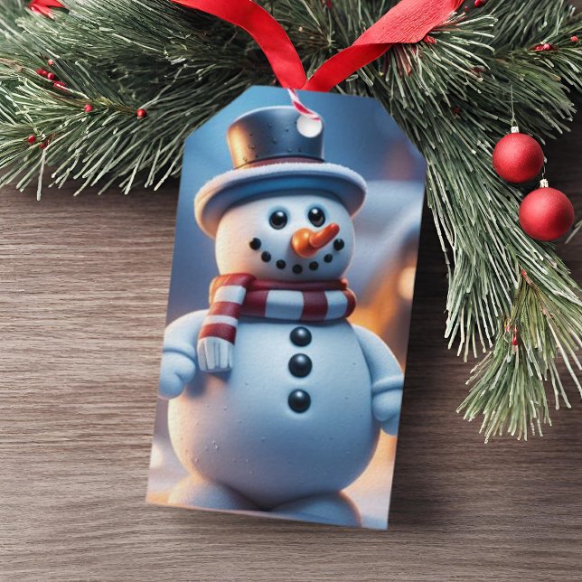 Snowman Figure Christmas Gift Tag (Creator Uploaded)