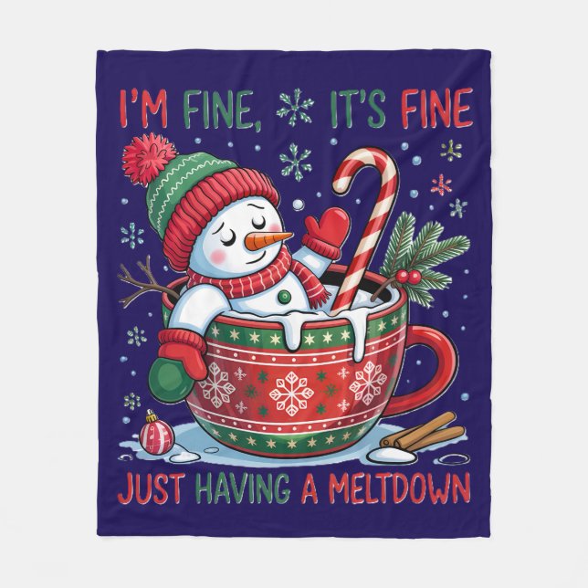 Snowman Fleece Blanket (Front)
