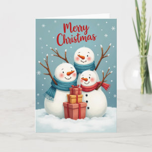 Snowman Friends Christmas Card