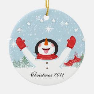 Snowman From Our House To Yours Ceramic Tree Decoration