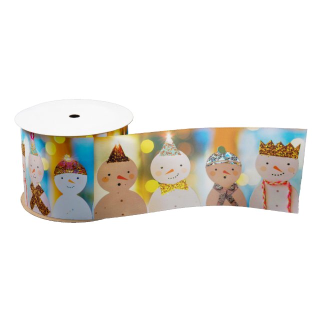 Snowman Fun Elegant Christmas II Satin Ribbon (Spool)