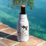 Snowman Funny Face Cute Novelty Christmas Bottle Cooler<br><div class="desc">Let's have some fun this holiday season with this fun and cute snowman cartoon face bottle cooler.  If you need help to personalise it or you need help transferring it to another product then please send me an email and I would be happy to help. designsbykatz@gmail.com Merry Christmas!</div>