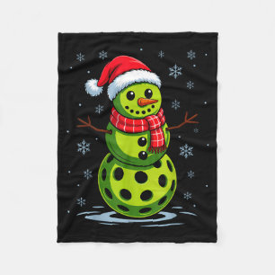 Snowman - funny pickleball christmas pickle ball fleece blanket