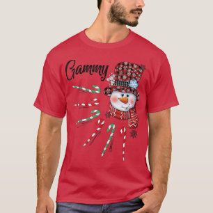 Snowman Gammy Candy Cane Red Plaid Christmas Gifts T-Shirt