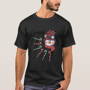 Snowman Gammy Candy Cane Red Plaid Christmas Gifts T-Shirt