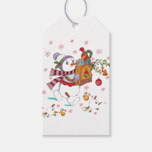 Snowman gift cards gift tags