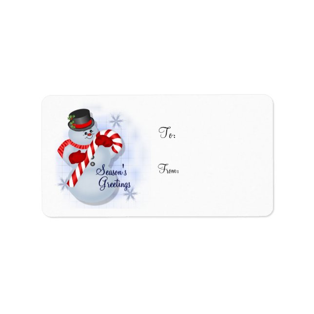 Snowman Gift Tag - Label (Front)