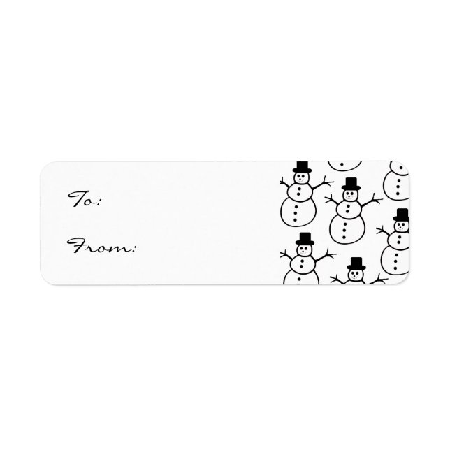 Snowman Gift Tag Label (Front)