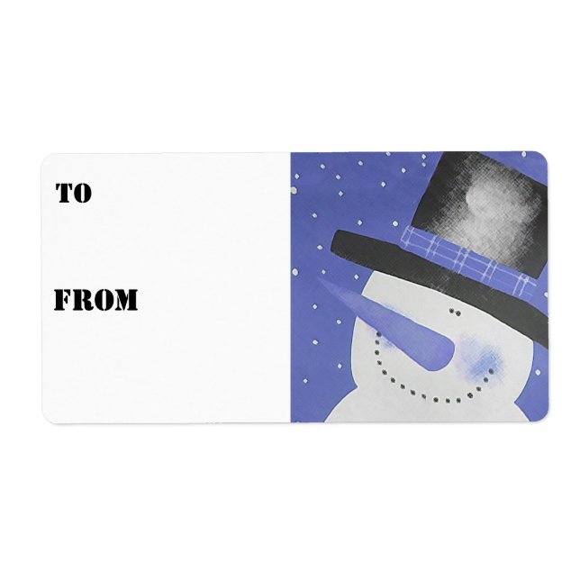 Snowman Gift Tags - Blue (Front)