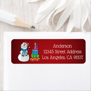 Snowman & Gifts Return Address Labels