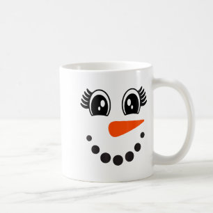 Snowman Girl Face For Girls Christmas Winter  Coffee Mug