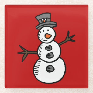 Snowman Glass Coaster