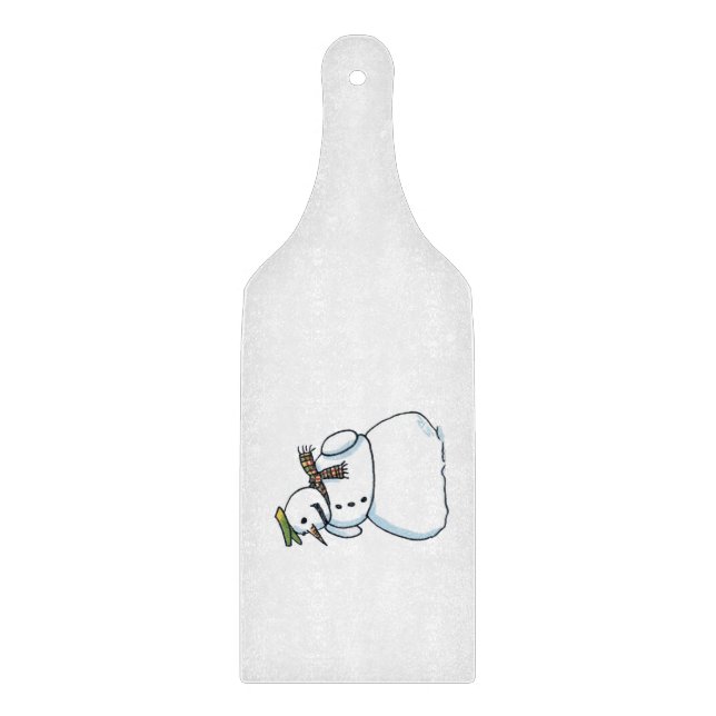 Snowman glass paddle cutting board (Front)