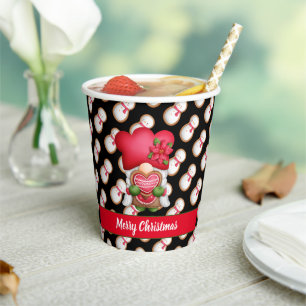 Snowman Gnome Customise Colour and Text Paper Cups