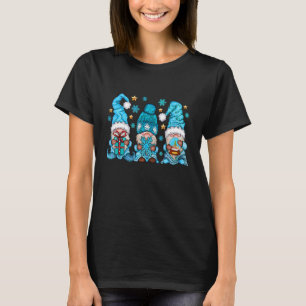 Snowman Gnomies With Snowflakes Cute Winter Gnome  T-Shirt