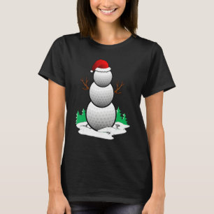 Snowman Golf Ball Santa Hat Christmas Pajama Xmas T-Shirt
