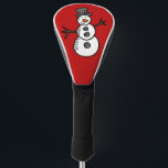 Snowman Golf Head Cover<br><div class="desc">Illustration for Christmas with cute,  smiley snowman decoration. It is possible to change the background colour and to add different one to the design with your choice.</div>