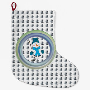 Snowman Golfer Seasonal Swing Large Christmas Stocking