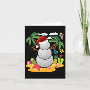 Snowman Golfer Tee Christmas Summer In July Party  Card