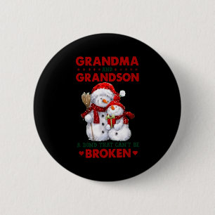 Snowman Grandma And Grandson A Bond That Can't Be 6 Cm Round Badge