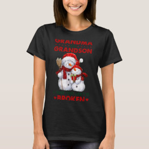 Snowman Grandma And Grandson A Bond That Can't Be  T-Shirt