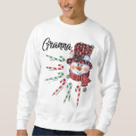 Snowman Granna Candy Cane Red Plaid Christmas Sweatshirt<br><div class="desc">Snowman Granna Candy Cane Red Plaid Christmas</div>