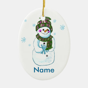 Snowman Granny custom ornament