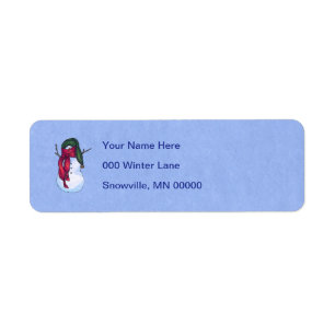 Snowman Green Hat Blue