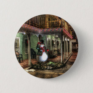 Snowman Greetings 6 Cm Round Badge