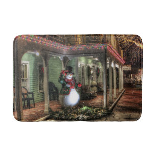 Snowman Greetings Bath Mat