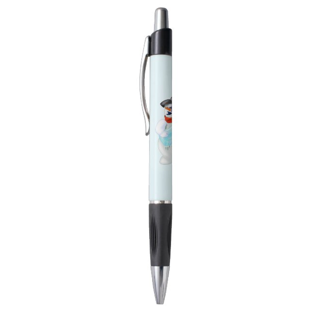 Snowman Guitarist Funny Pen (Top (Vertical))