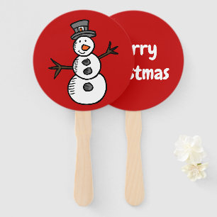 Snowman Hand Fan