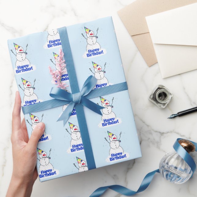 Snowman Happy Birthday Wrapping Paper (Gifting)