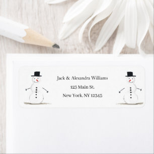 Snowman Happy Cute Winter Christmas Return Address