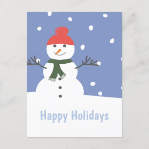 Snowman Happy Holidays Christmas  Holiday Postcard