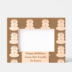 Snowman Happy Holidays  Engraved Frame 