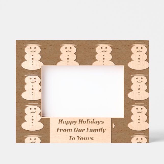 Snowman Happy Holidays  Engraved Frame  (Front)
