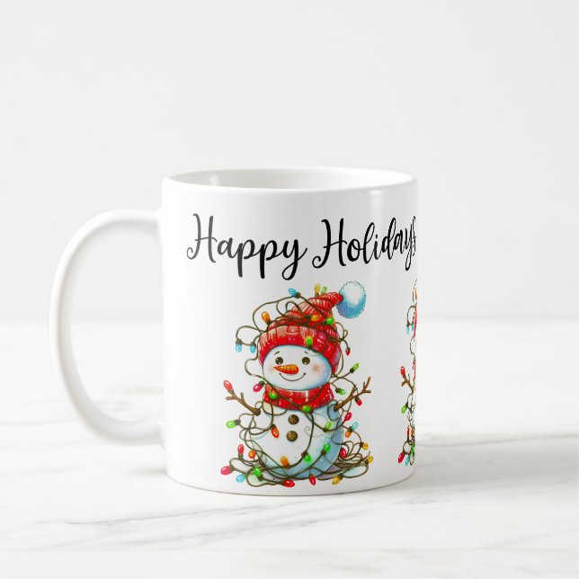 Snowman Happy Holidays Mug (Left)