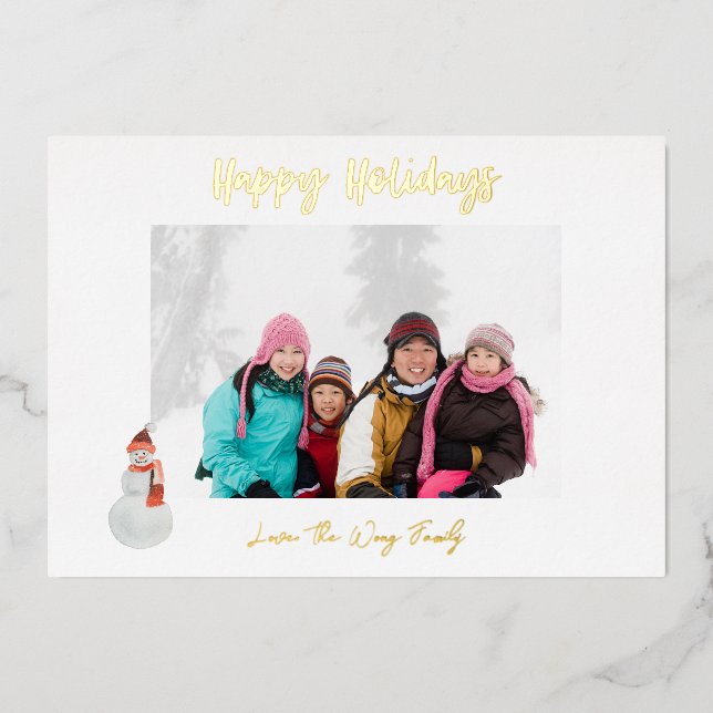 Snowman Happy Holidays Photo (Front)