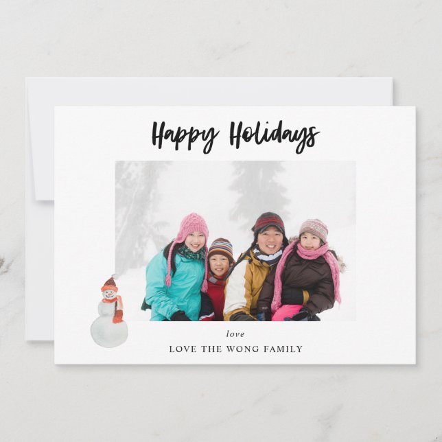 Snowman Happy Holidays Photo (Front)