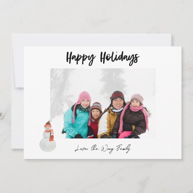 Snowman Happy Holidays Photo (Front)
