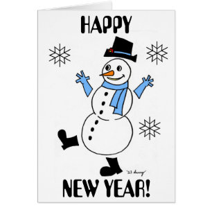 Snowman "HAPPY NEW YEAR" Card
